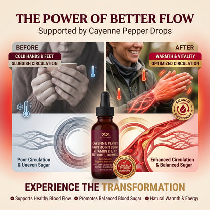 poivre de Cayenne, baie d'aubépine, vitamine D3 K2, betterave, gouttes de curcuma