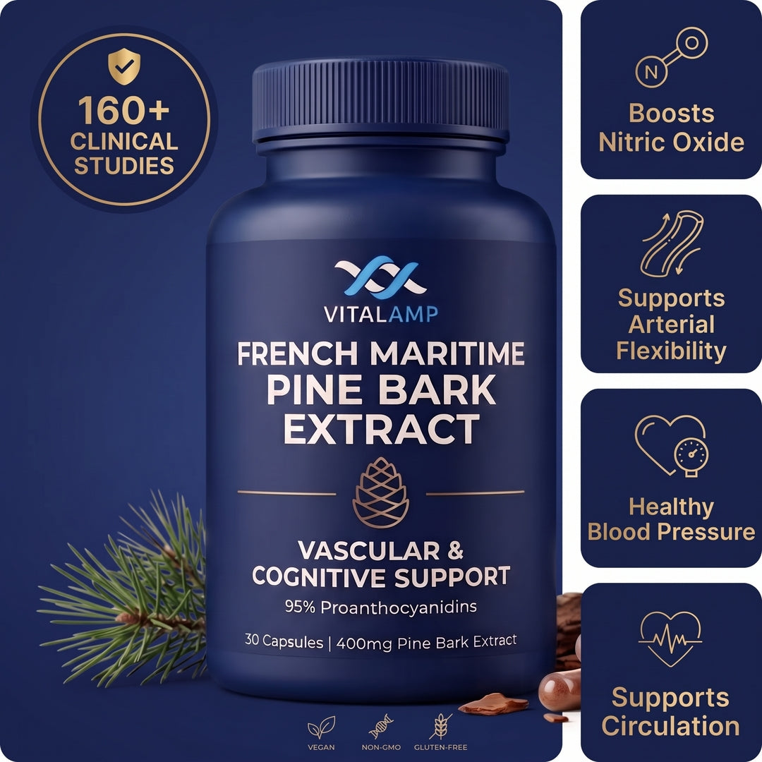 French Maritime Pine Bark Extract 400mg | 95% Proanthocyanidins | Maximum Strength Vascular & Circulation Support