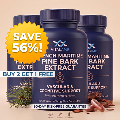 French Maritime Pine Bark Extract 400mg | 95% Proanthocyanidins | Maximum Strength Vascular & Circulation Support