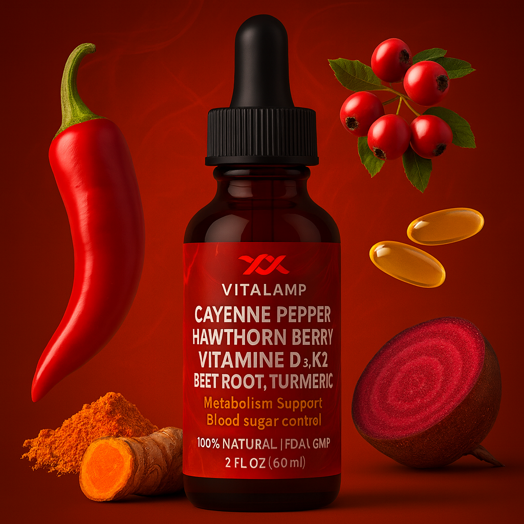 cayenne pepper hawthorn berry vitamin D3 K2 beet root turmeric drops