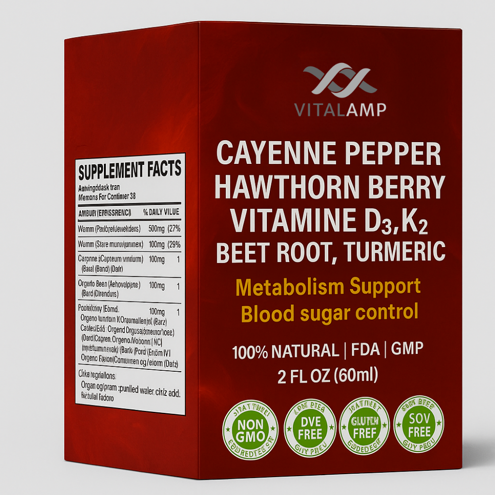 cayenne pepper hawthorn berry vitamin D3 K2 beet root turmeric drops