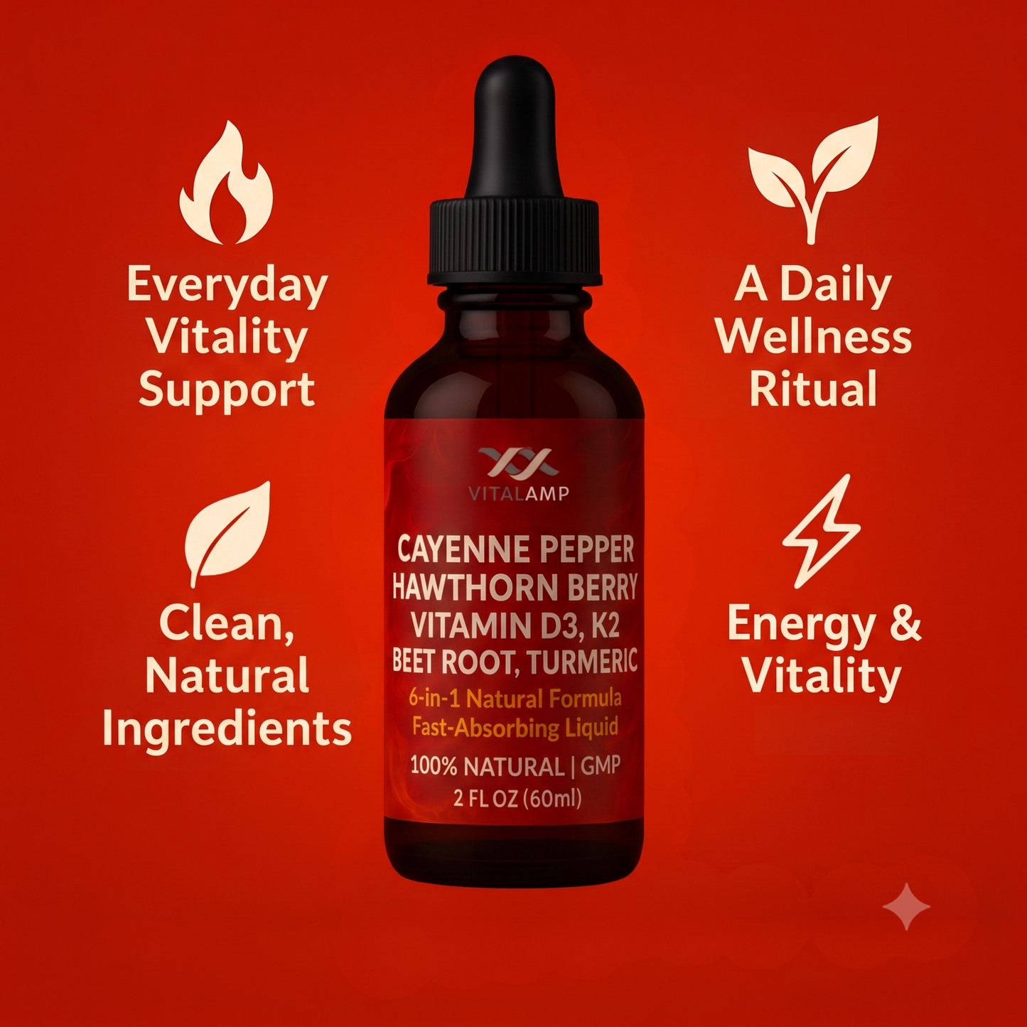 cayenne pepper hawthorn berry vitamin D3 K2 beet root turmeric drops