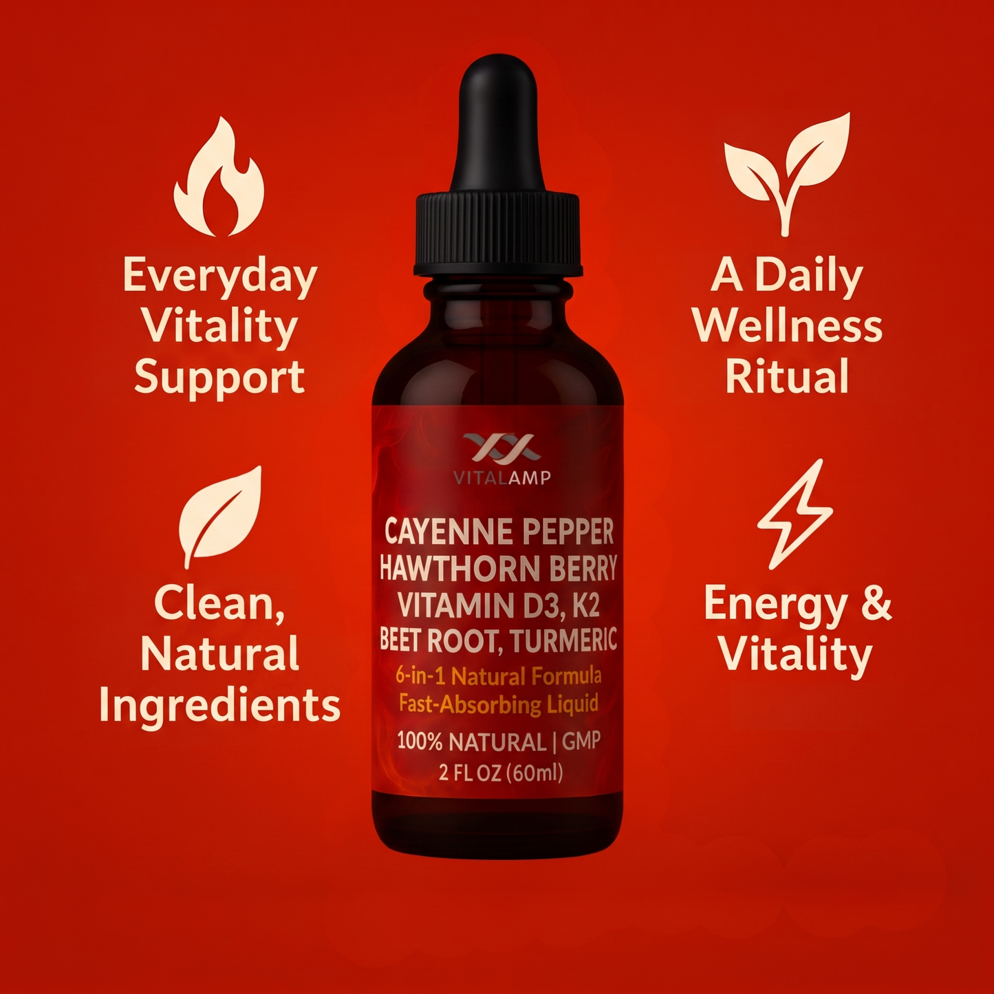 cayenne pepper hawthorn berry vitamin D3 K2 beet root turmeric drops